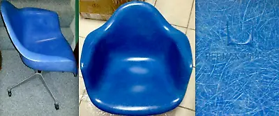 Eames Rare Blue Fiberglass Vintage Herman Miller Chair Swivel Tilt Base Casters • $2999.99