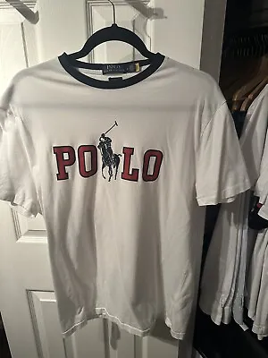 Mens White Ralph Lauren T-shirt - Medium • £12.99