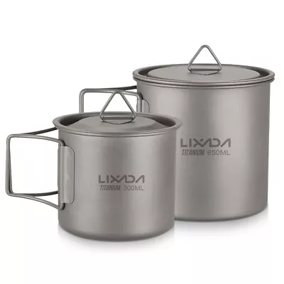 Ultralight Titanium Cup Portable Camping Picnic Water Mug With Handle H7Q6 • $35.20