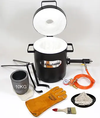 £261.36 • Buy FB2Mb–10KG GAS METAL MELTING FURNACE Propane Forge Copper Crucible Tongs 2 In 1