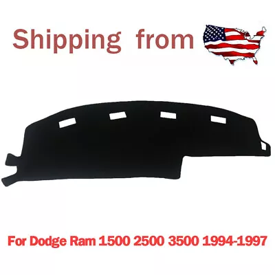 $13.05 • Buy Dash Cover Mat For Dodge Ram 1500 2500 3500 1994-1997 Black Dashboard Pad Carpet