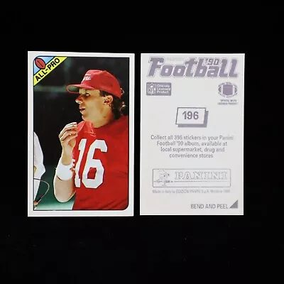 1990   Joe Montana  San Francisco 49ers Panini Sticker  #196 • $2.55