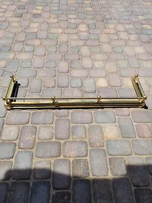 Vintage Brass Fireplace Fender Bumper Surround Guard 51  X 14  X 5  • $129