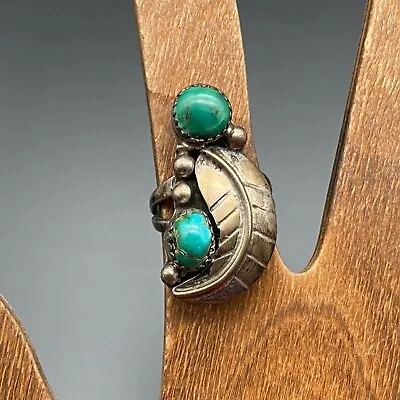 Vintage Navajo Turquoise Silver Ring Size 6.25 • $135