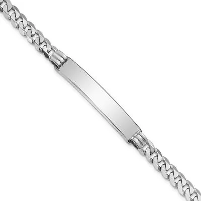 14k White Gold ID Chain Bracelet For Womens Mens L-7  W-7.5mm 10.9gram • $1432