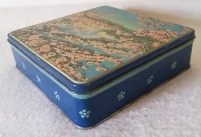 Vtg 8   Mrs. Steven's Candies Washington DC Cherry Blossoms Litho Tin • $9.95