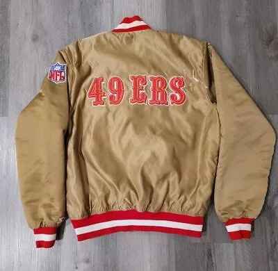 Authentic Vintage 49ers Pro Line Starter Gold Satin Jacket Size Large • $275