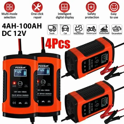 4PCS Smart Automatic Battery Charger Maintainer For Motorcycle Car Trickle Float • $49.98