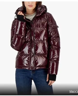 S13 NEW YORK  Women's GLOSS KYLIE Kylie Down Puffer Jacket Jet BLACK SIZE Large • $39.99