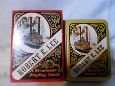 Robert E. Lee RIVERBOAT PLAYING CARDS Metal Tin 2 Decks • $3.40