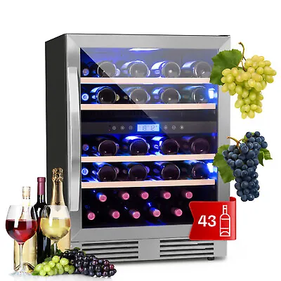 £618.32 • Buy Wine Fridge Refrigerator Drinks Cooler Bar 43 L 129 Bottles 2 Zones LED Silver 