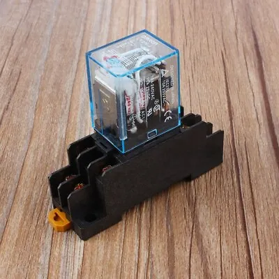 240V AC 8 Pin Coil General Purpose Relay DPDT And Socket Base LY2NJ 10A NEW • £5.51