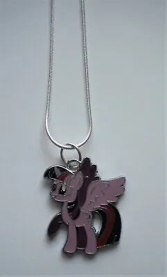 My Little Pony Twilight Sparkle 925 Sterling Silver Enamel Pendant Necklace Gift • £5