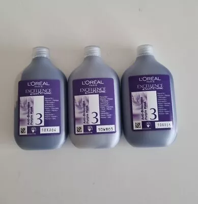 3 X 60ml L'Oreal Excellence Cool Creme Anti-Brassiness Purple Mask Conditioner • £12.99