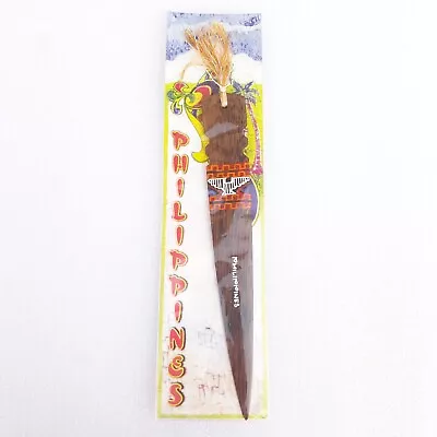 Vtg Hand-Carved Hand-Painted Wooden Philippines Letter Opener - New Unopened Pkg • $15