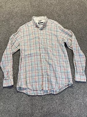 Nautica Linen Shirt Mens Medium White Casual Long Sleeve Button Down Beach • $12.99