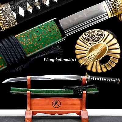 30''Clay Tempered T10 Steel Wakizashi Japanese Samurai Sharp Sword Real Hamon • $145