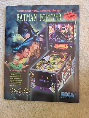 Original Batman Forever Flyer Sega Pinball Arcade Game 1995 New • $3.95