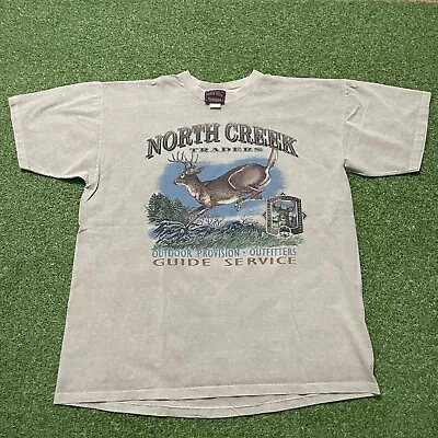 Vintage North Creek Traders Deer Outfitters Guide T Shirt Single Stitch XL Tee • $24.99