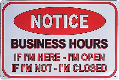 Notice Business Hours Open And Closed Sign Retro Vintage Metal Sign For Business • $12.76