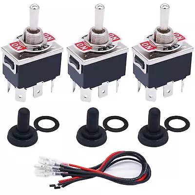 3 Pcs Momentary Heavy Duty Rocker Toggle Switch 6 Pin 3 Position (ON)-OFF-(ON)  • $20.89