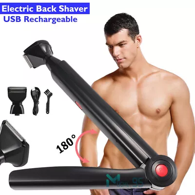 Electric Back Shaver For Men Long Handle Body Hair Removal Razor USB Recharge • $28.71