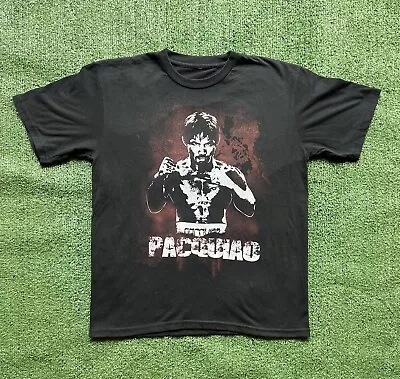 Vintage Manny Pacquiao Shirt Mens Large Black Y2K Boxing Fighting Combat Sports • $24.99