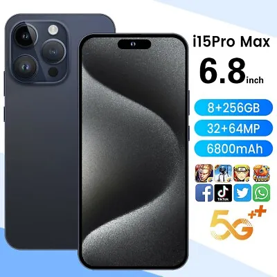 NEW I15 Pro Max 8+256GB Unlocked Smartphone Android 5G Dual SIM Deca Core Mobile • $236.49