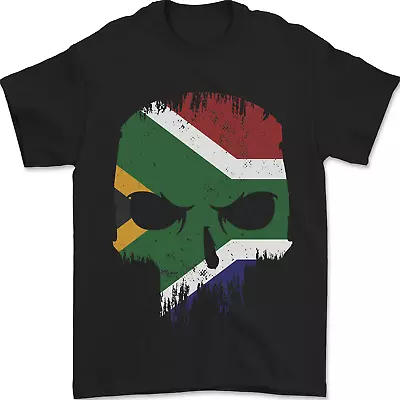 South Africa Skull African Flag Gym Biker Mens T-Shirt 100% Cotton • £7.99
