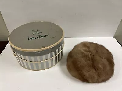 Miller & Rhoads Vintage Womens Brown Mink Fur Hat & Box • $250