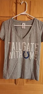 Victoria's Secret PINK  Shirt Top Medium COLTS Tailgate With Me Sexy EUC • $5