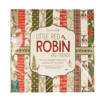 CLEARANCE Line Little Red Robin & Friends 12” X 12” Scrapbooking Paper Pad New • £5