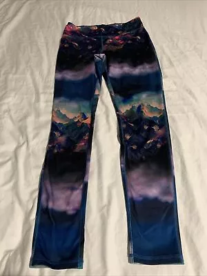 Mossimo Mountain Sky Clouds Graphics Multi-Colored Work Out Athletic Leggings M • $9.99