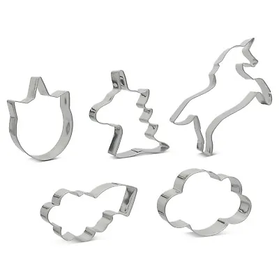 $14.95 • Buy Dough Cuts Unicorn Cookie Cutter Set Of 5 - Stainless Steel Premium Quality