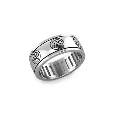 Elven Seven Pointed Star Sterling Silver Spinner Ring Peter Stone Jewelry Fine • $79.97