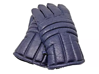 Aris Blue Leather 100% Lined Men's Driving Gloves Size L • $29.99