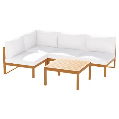 $1954 • Buy Gardeon 5 Pieces Outdoor Sofa Set 4-Seater Acacia Wood Corner Lounge Setting