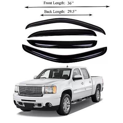 Fits For 07-13 GMC Sierra 1500 Crew Cab Window Visor Sun Rain Deflector Guard • $30.99