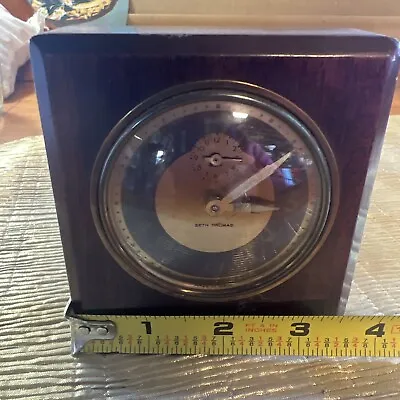 Vtg. SETH THOMAS Wind Up Wood Cased Alarm Clock MCM Mid Century • $15