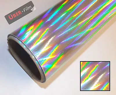 Uberfilm Roll Of Holographic Iridescent Sticky Back Plastic Sign Vinyl Sheeting • £2.49