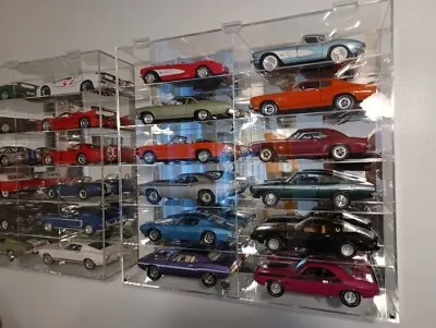 Car Display Case Acrylic Mirrored 12 Pcs Hot Diecast 1/18 Model Wheels Cabinet • $319.97