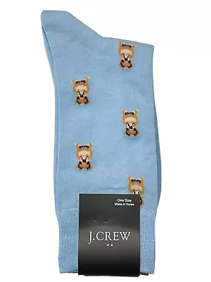 NWT J CREW Socks One Size Light Blue Dogs #40 • $14.75