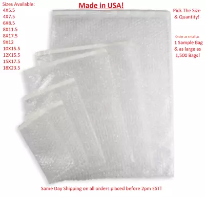 Bubble Out Bags Protective Wrap Pouches 4x5.5 4x7.5 6x8.5 8x11.5 9x12 12x15.5 • $47.81