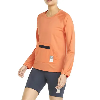 Puma First Mile X Crew Neck Long Sleeve Running Sweatshirt Womens Orange  521419 • $19.99