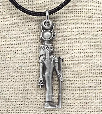 Hathor Egyptian Goddess Pewter Pendant Necklace • £6.90