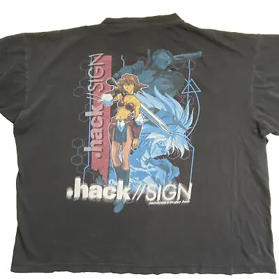 Vintage Anime￼ .Hack Sign T Shirt 2001 Black Size XL • $85