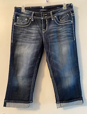 Vigoss Dublin Capri Size 11 Womens Thick Stitch Jeans Bling Pockets Maurices • $8.10