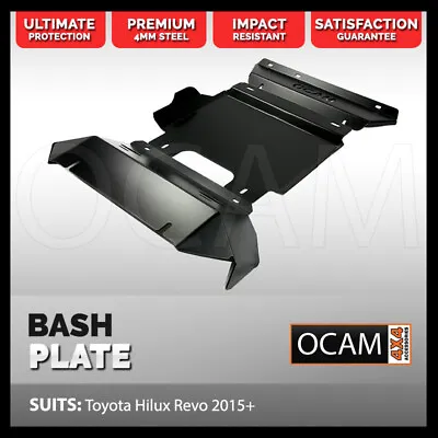 OCAM Steel Bash Plate For Toyota Hilux N80 SR SR5 2015-Current 4mm Black • $209