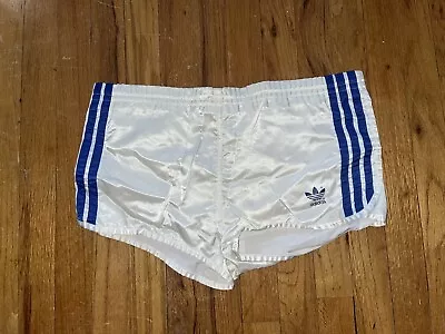 Adidas Nylon Shorts Vintage 80’S 32” MEDIUM Sprinter Shiny Satin Retro Glanz • $99.99