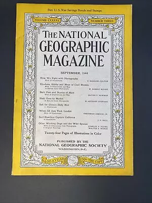 National Geographic Magazine September 1944 - Maps Of Haiti & Rhodesia • £12.03